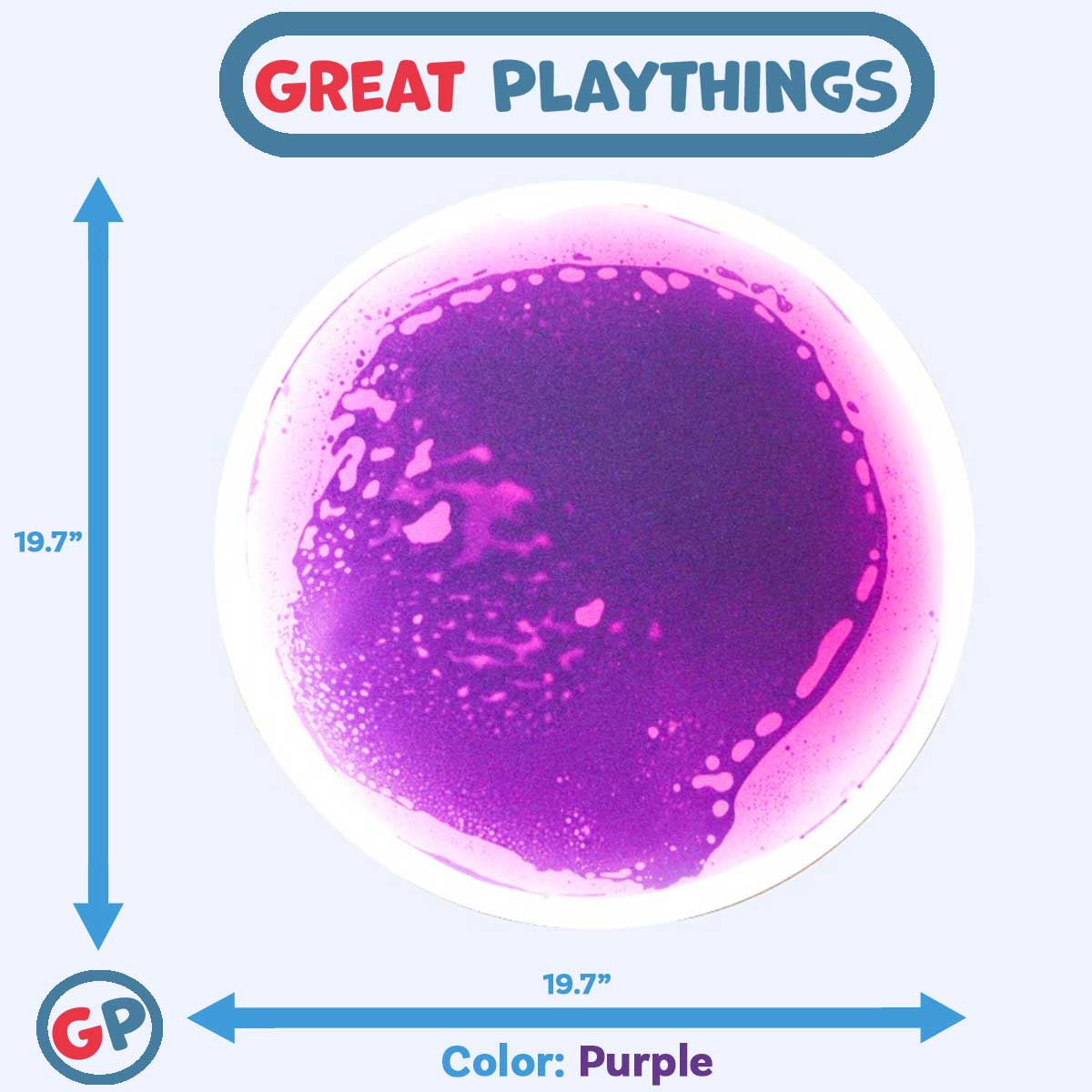 Great Playthings-19.7" Round Liquid Sensory Floor Tile-GP1131-PU-Purple-Legacy Toys